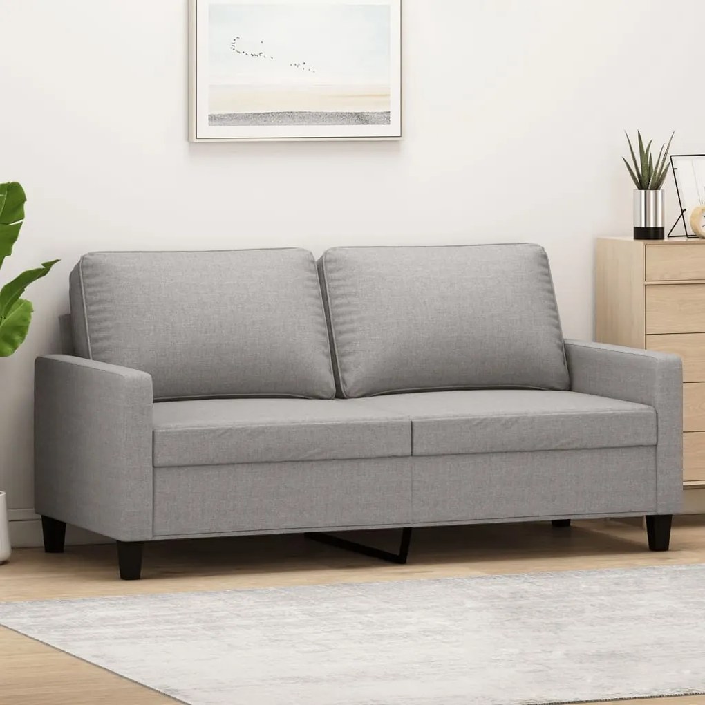 vidaXL Sofá de 2 lugares em tecido 140 cm cinzento-claro