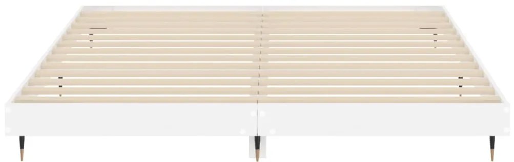 Estrutura de cama 180x200 cm derivados madeira branco brilhante