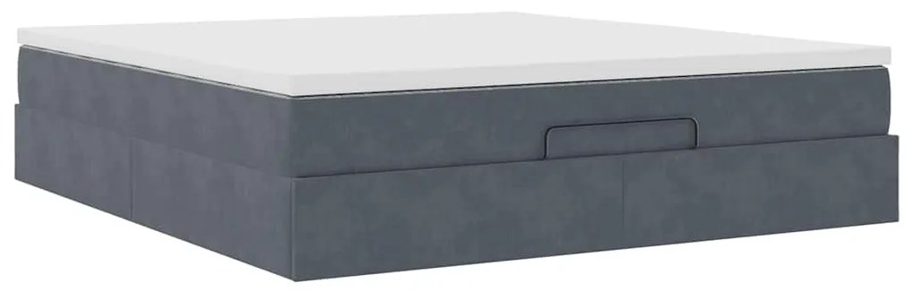 Estrutura de cama otomana com colchão 180x200cm cinzento escuro