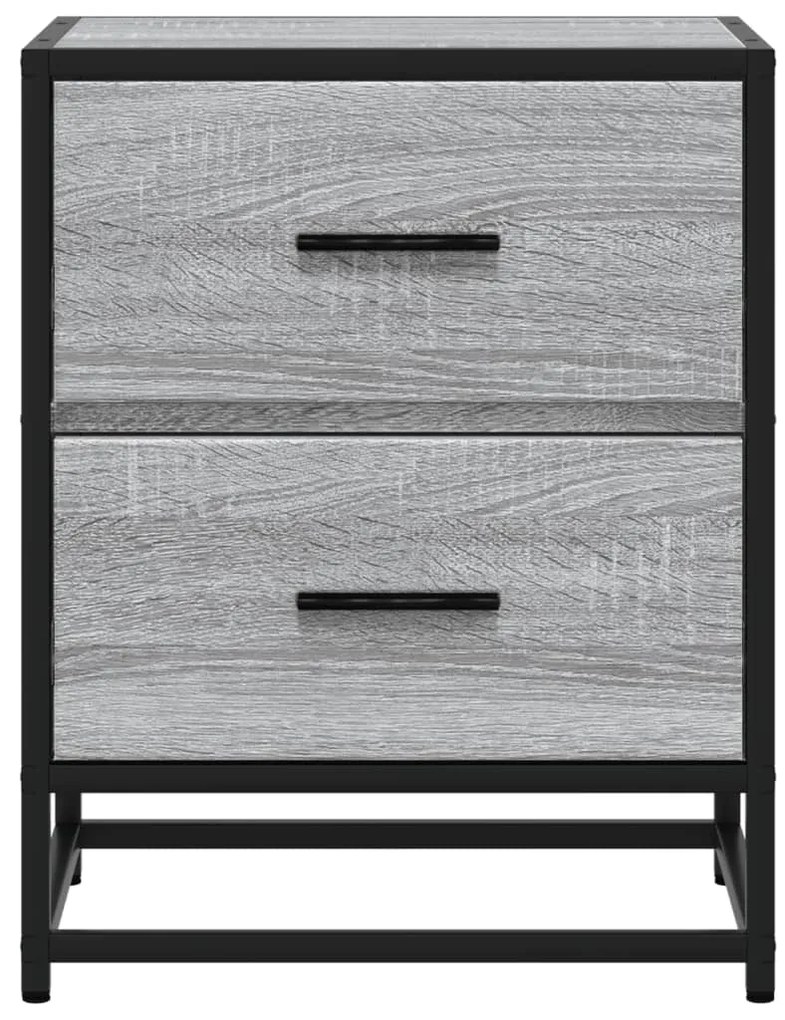 Mesa de cabeceira 40x31x50 cm derivados de madeira cinza sonoma