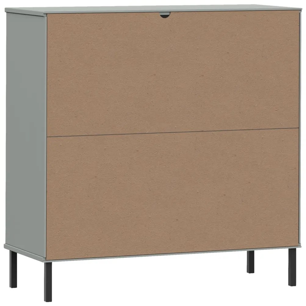 Estante c/ pernas metal 90x35x90,5 cm madeira maciça OSLO cinza