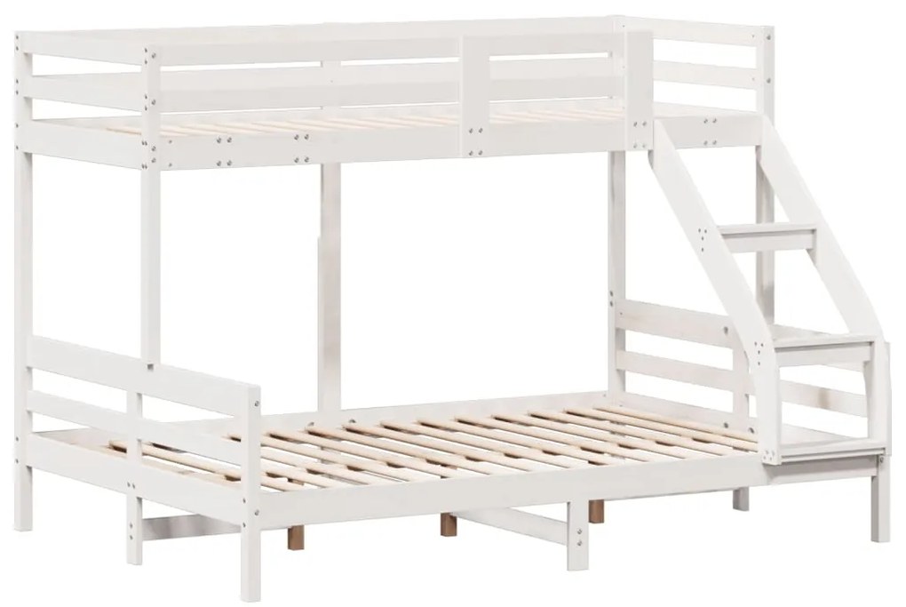 Beliche 80x200/140x200 cm madeira de pinho maciço branco