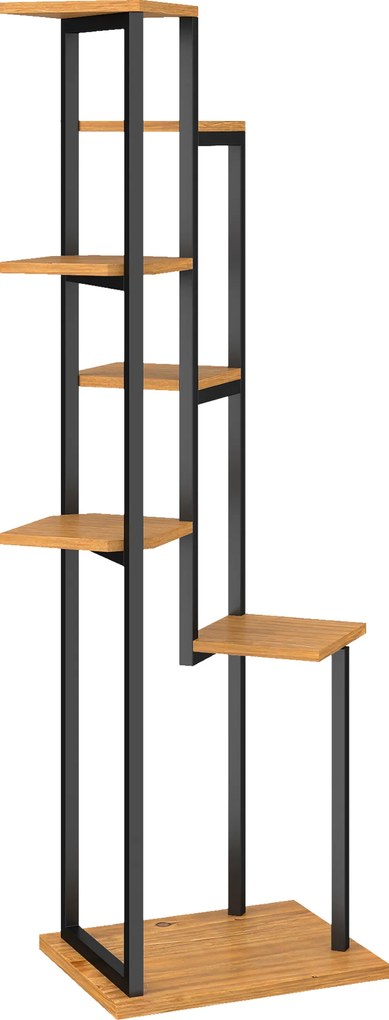Outsunny Suporte para Plantas de 7 Níveis 130 cm de Altura Suporte para Flores Prateleira Escalonada de Madeira Castanho Claro | Aosom Portugal