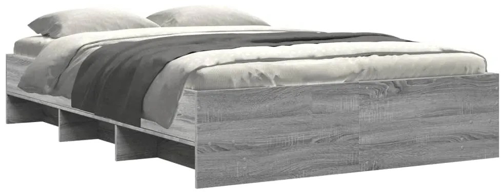 Estrutura de cama 135x190 cm derivados de madeira cinza sonoma