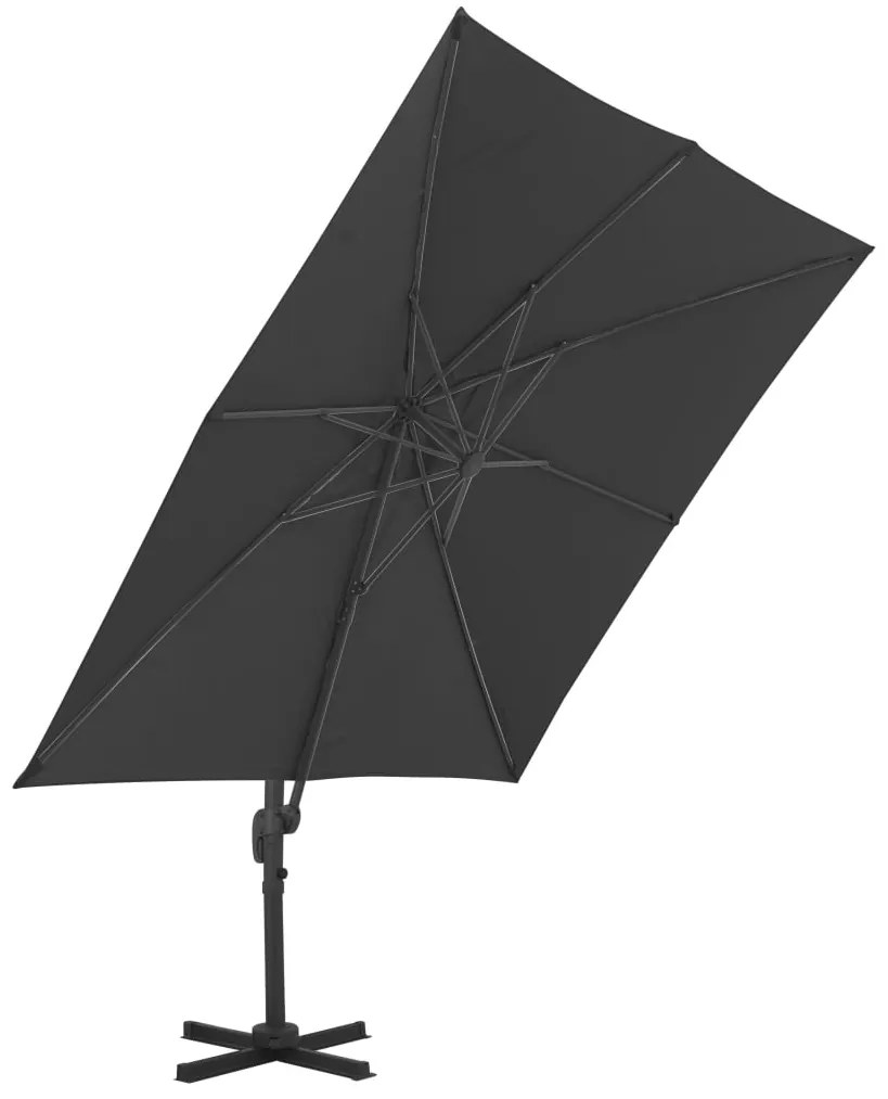 Guarda-sol de jardim com base portátil antracite