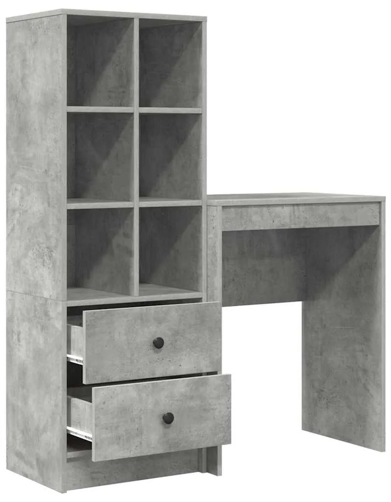Mesa com Armazenamento Cinza Betão
