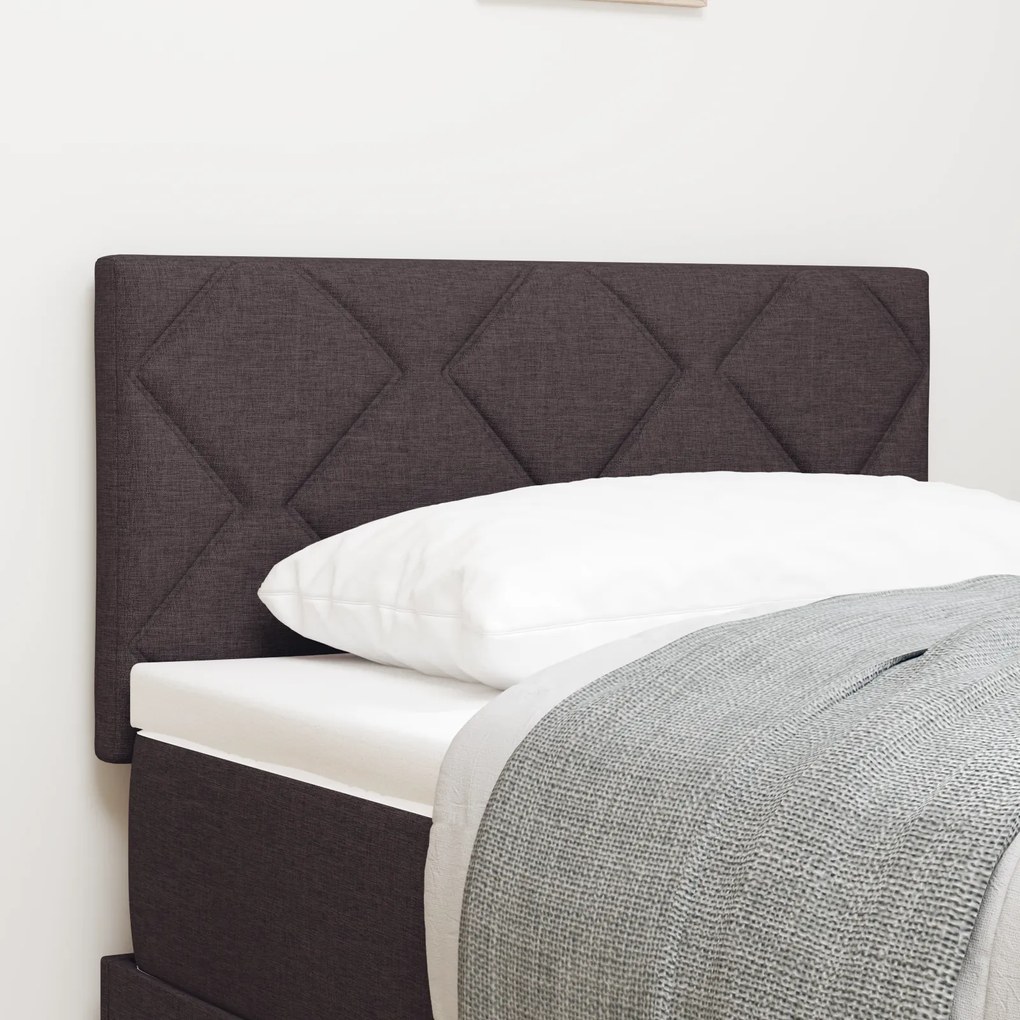 Cabeceira vidaXL Design de Blocos de Diamante Castanho Escuro 80 cm Tecido