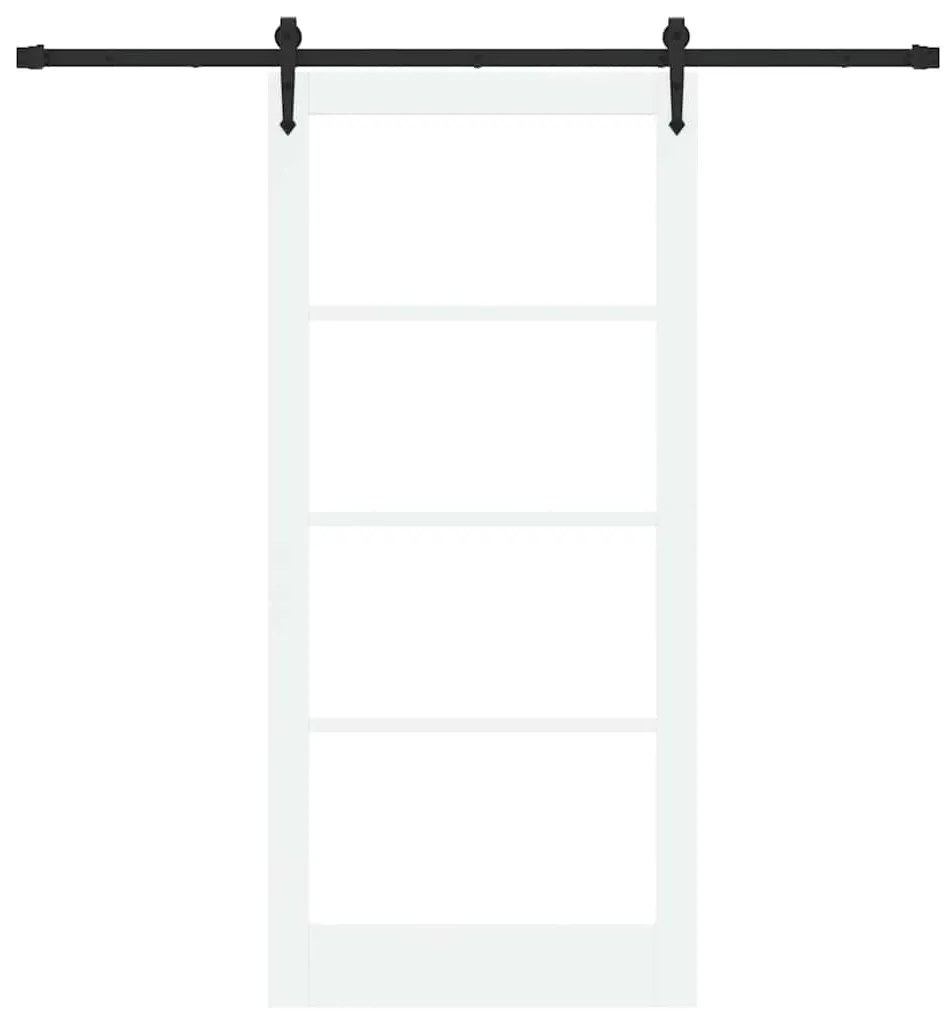 Conjunto de Porta Deslizante com Ferragens vidaXL Branca 93x202 cm de
