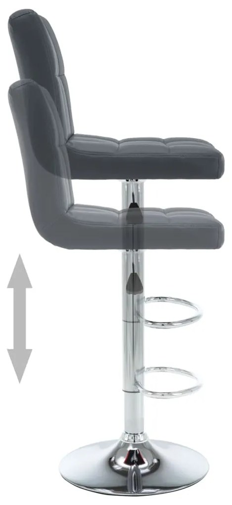 Bancos de bar 2 pcs couro artificial cinzento