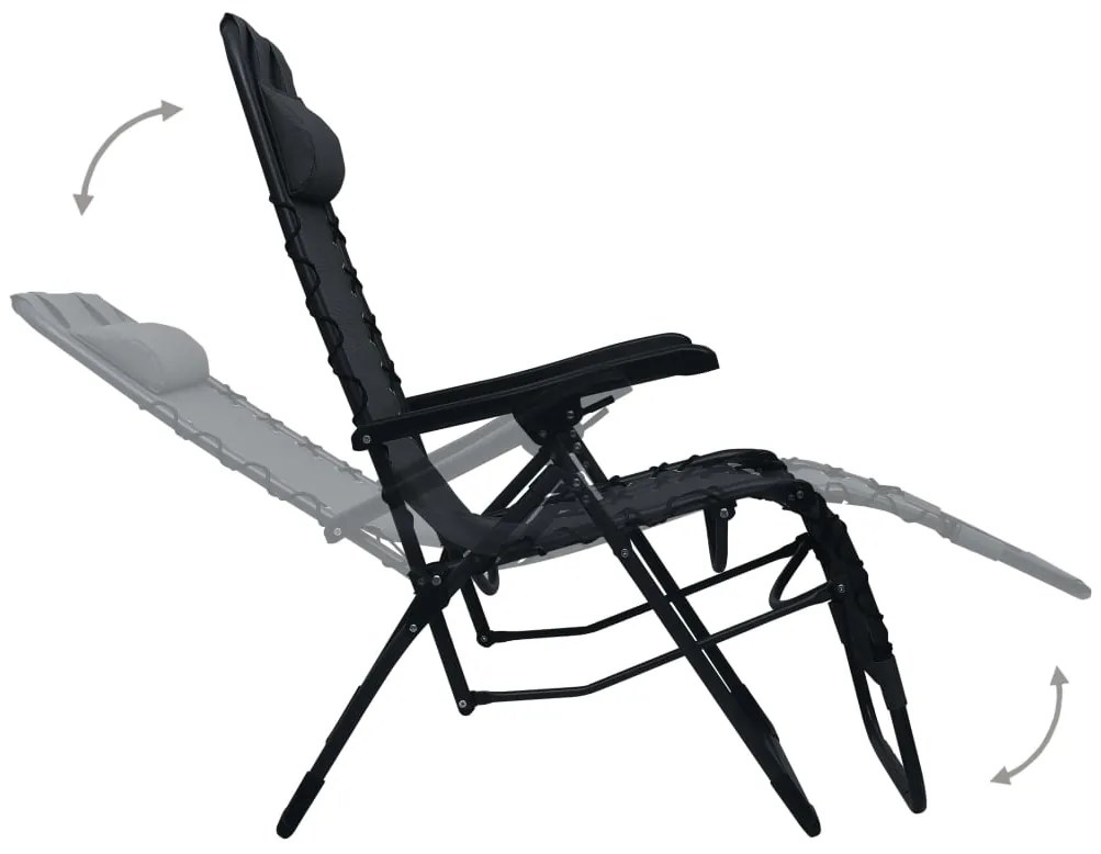Cadeira de pátio dobrável textilene preto