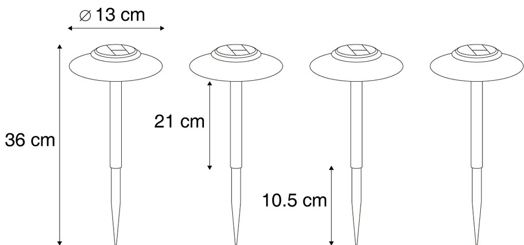 Conjunto de 4 projetores de espigão verdes incluindo LED IP44 Solar - Mushroom Moderno