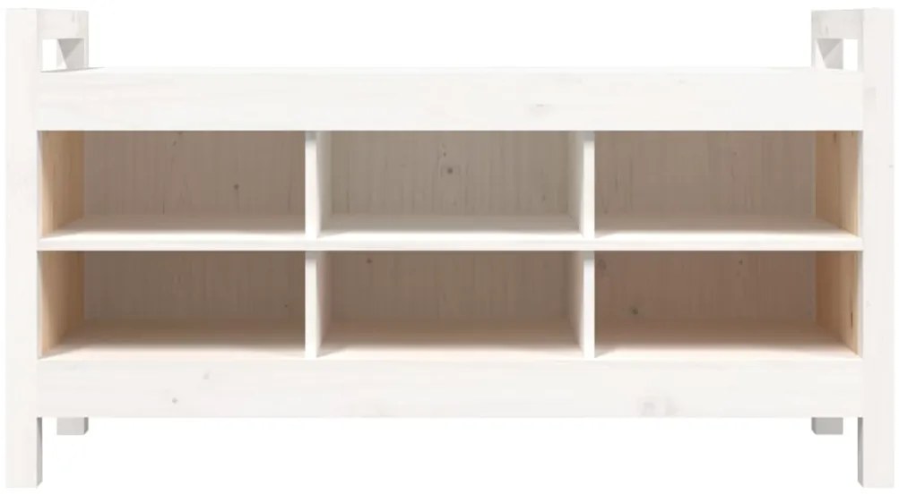 Banco de corredor 110x40x60 cm madeira de pinho maciça branco