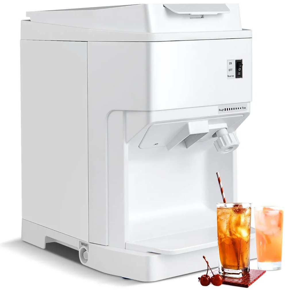 Máquina Picadora Triturador de gelo eléctrico 350 W com lâminas afiadas ajustáveis de textura de gelo 120 kg/h para escritório de bar de cozinha