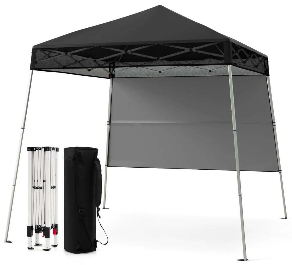 Tenda dobrável Pop UP 182 x 182 cm com 1 parede lateral Jardim, Feiras, Eventos com Saco Preta