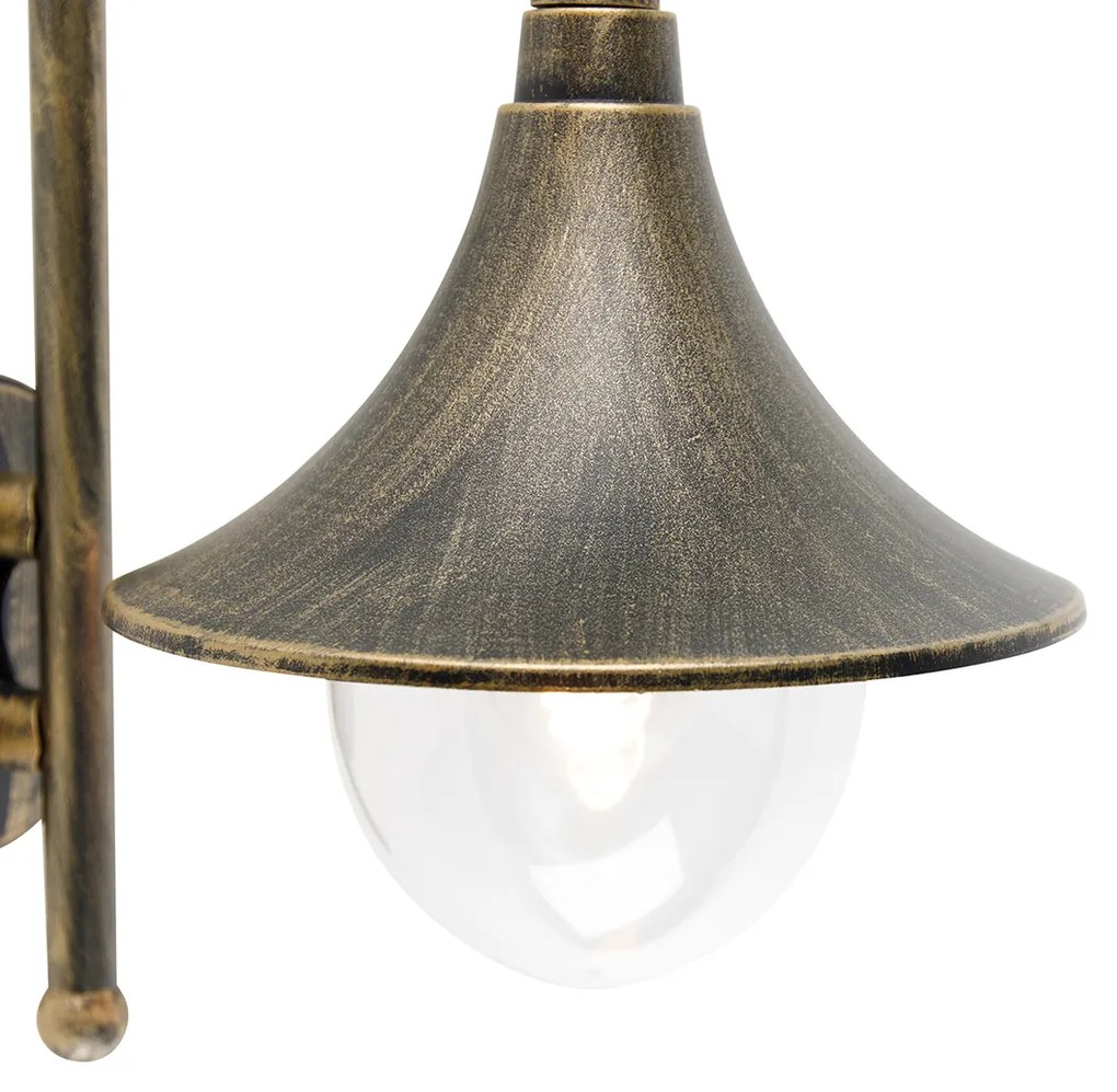 Candeeiro de parede exterior inteligente dourado antigo IP44 incl. Wifi A60 - Daphne