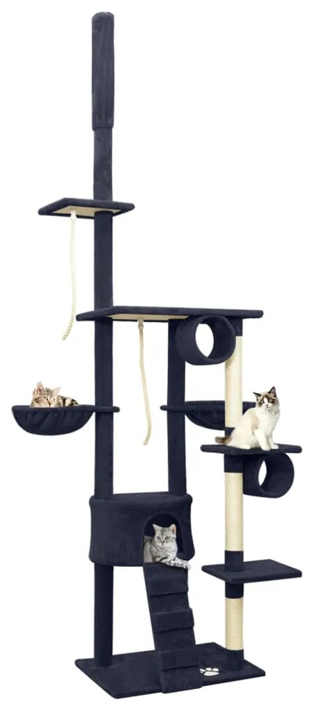 vidaXL Árvore p/ gatos altura ajustável chão ao teto 220-240 cm azul