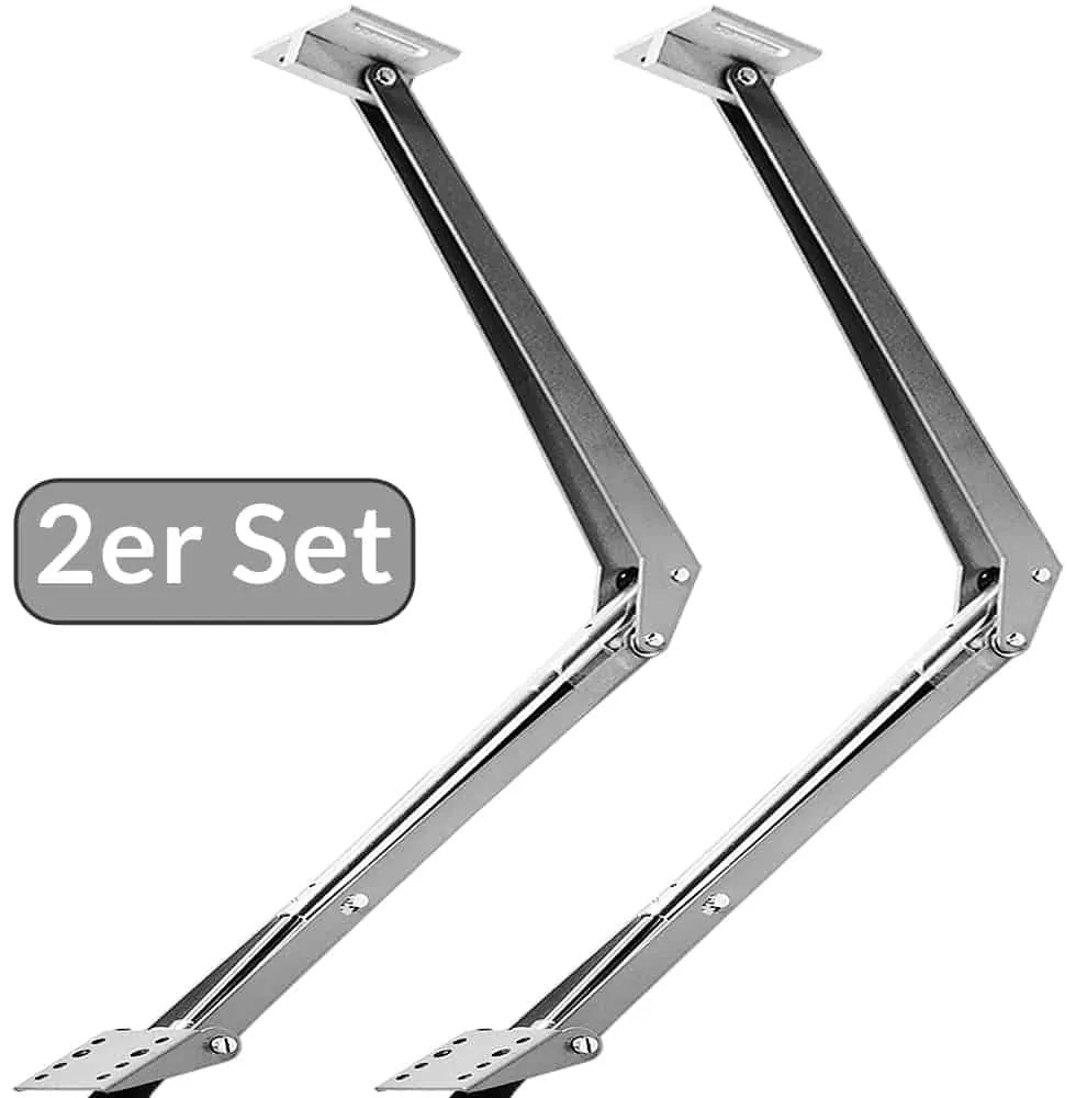 Conjunto de 2 abre janelas automáticos com força de elevação de 7,5 kg, 32 x 4,5 x 5 cm Prateado