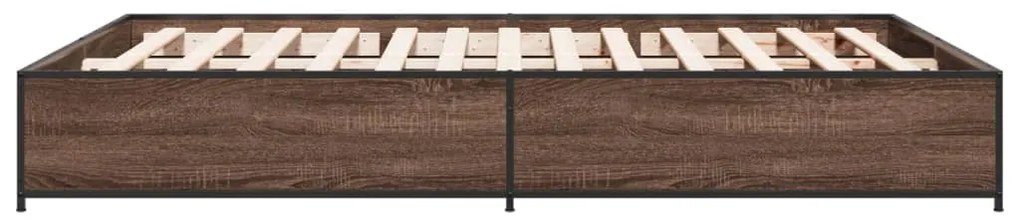 Estrutura de cama 140x200cm derivados madeira/metal