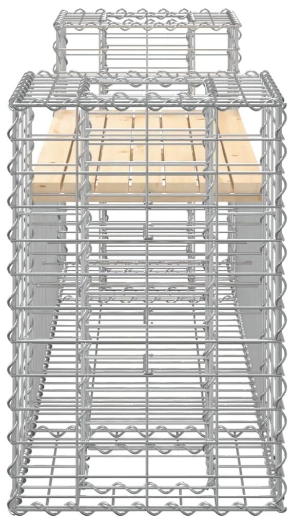Banco de jardim c/ design gabião 183x41x60,5 cm pinho maciço