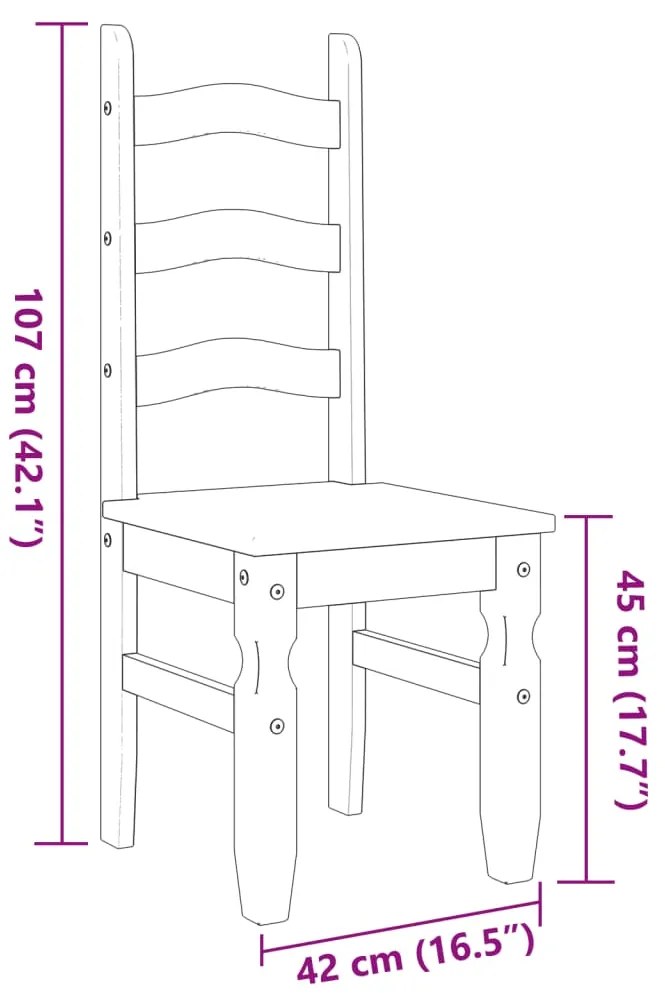 Cadeiras de jantar 2 pcs Corona 42x47x107 cm pinho maciço