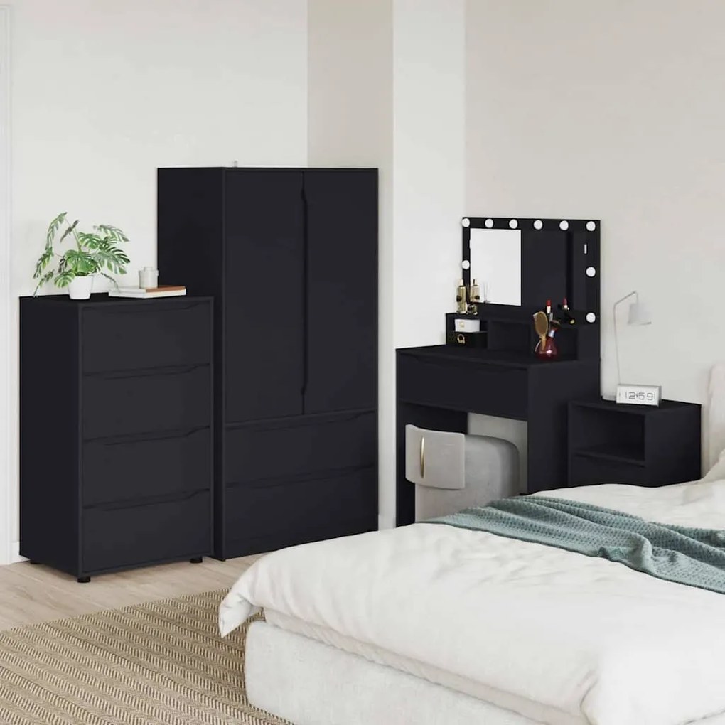 vidaXL Gabinetes de Armazenamento 2 pcs Preto 60 x 48 x 105 cm