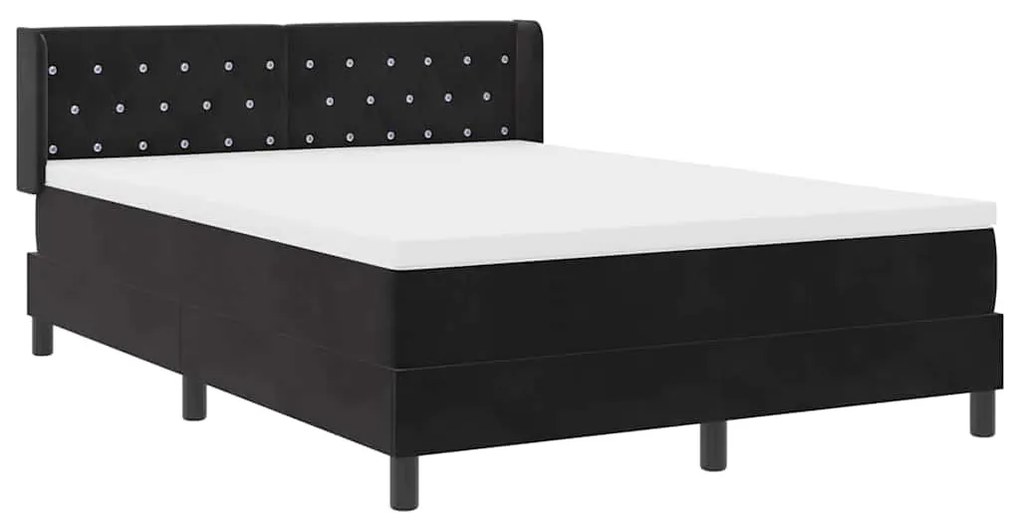 Cama Box com Colchão vidaXL Preta 160x200 cm Veludo