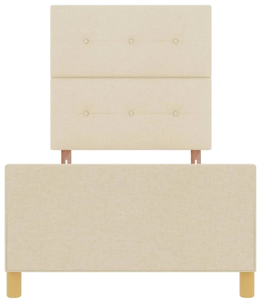 Cama vidaXL Creme 100x200 cm Tecido
