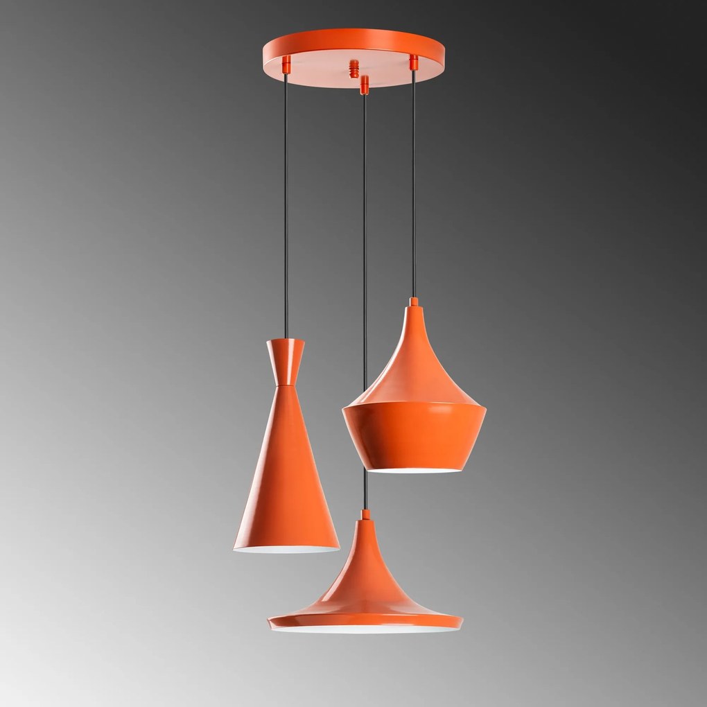 Candeeiro de Teto Tom - Laranja - Diâmetro: 45 cm