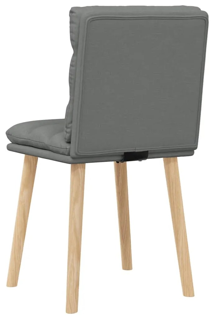 Cadeiras de jantar 2 pcs tecido cinzento-escuro