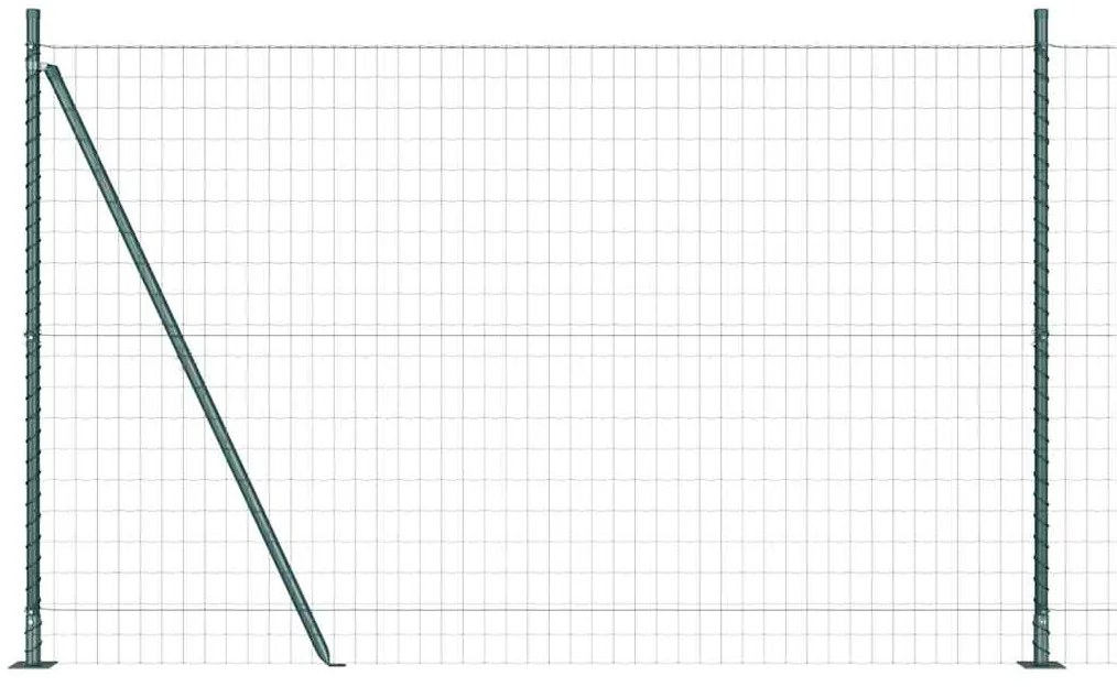 Cerca Euro com 7 Posts Flangelados 1,4 x 10m em Aço Galvanizado.