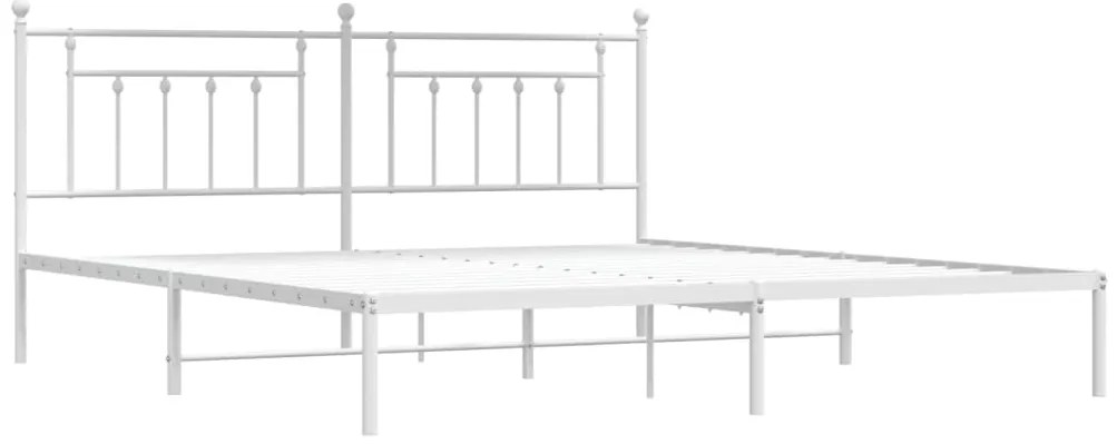 Estrutura de cama com cabeceira 200x200 cm metal branco