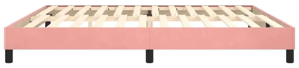Estrutura de cama 200x200 cm veludo rosa