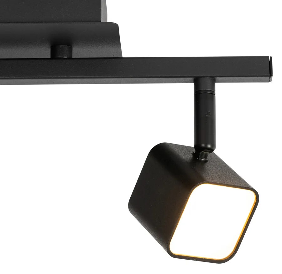 Candeeiro de teto moderno preto com LED 2 luzes - Nola Moderno