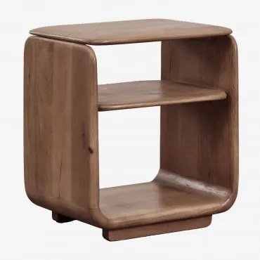 Mesa De Cabeceira 40x30 Cm Em Madeira Tinsley Castanho-acácia Escuro - Sklum