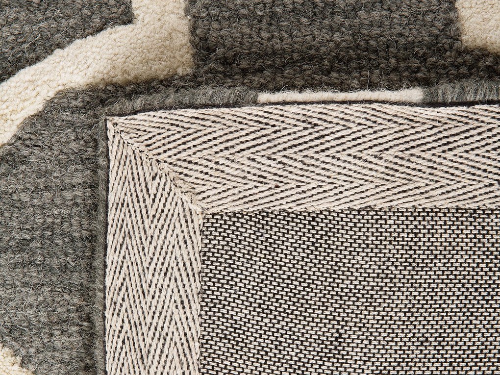 Tapete de lã cinzenta 140 x 200 cm YALOVA Beliani