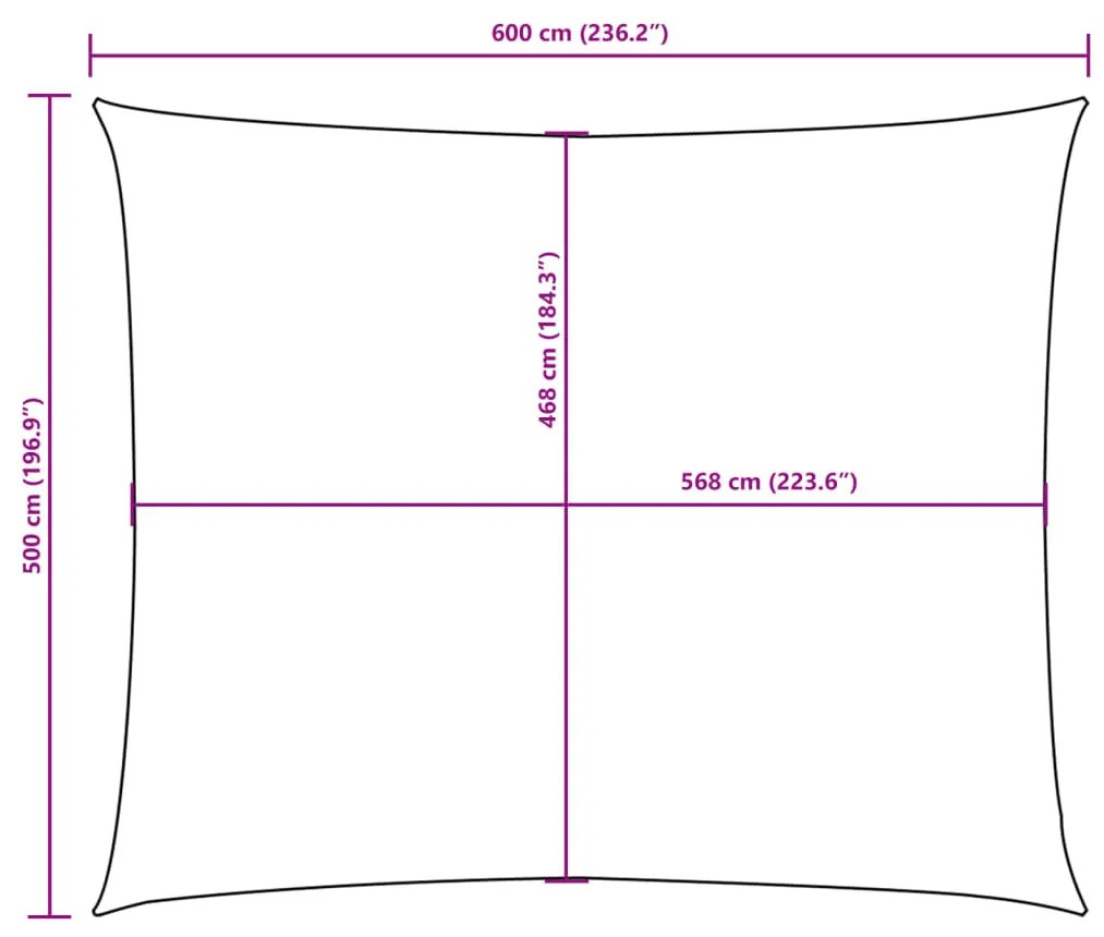 Para-sol estilo vela tecido oxford retangular 5x6 m amarelo