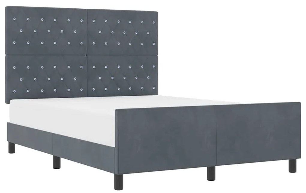 Cama vidaXL Cinza Escuro 140x200 cm Veludo