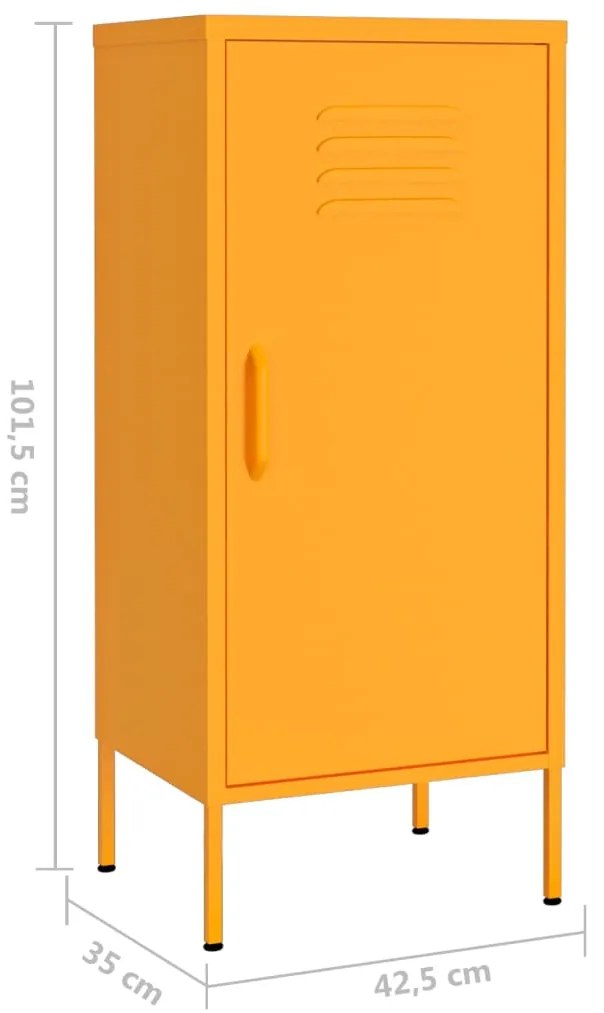 Armário de arrumação aço 42,5x35x101,5 cm amarelo mostarda