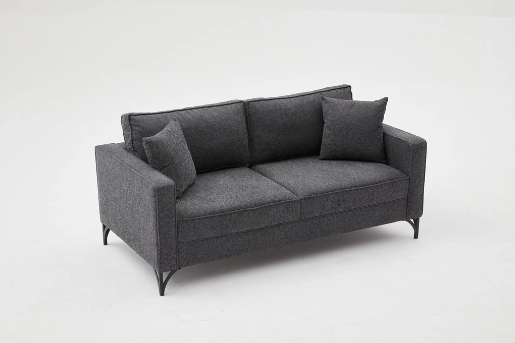 Sofá de 2 Lugares Berlin – Antracite – 180x83x91 cm