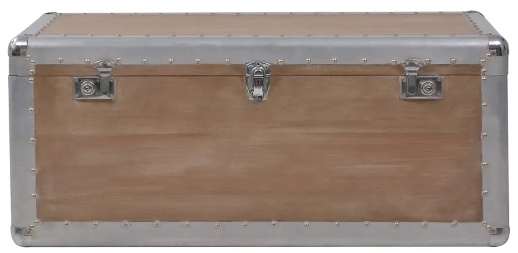 Caixa de arrumação madeira de abeto maciça 91x52x40 cm castanho