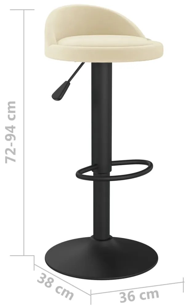 Bancos de bar 2 pcs veludo creme