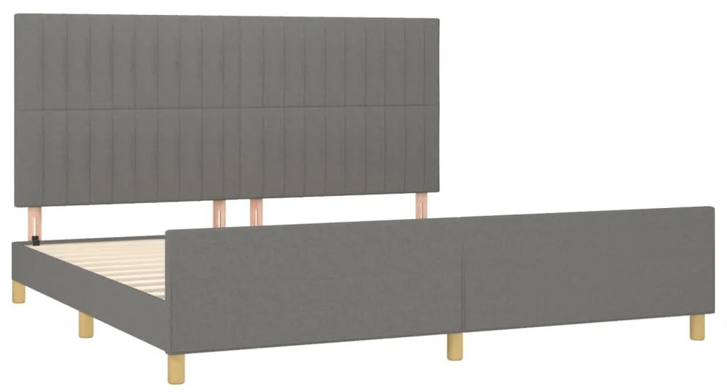 Estrutura de cama sem colchão 200x200 cm tecido cinzento-escuro