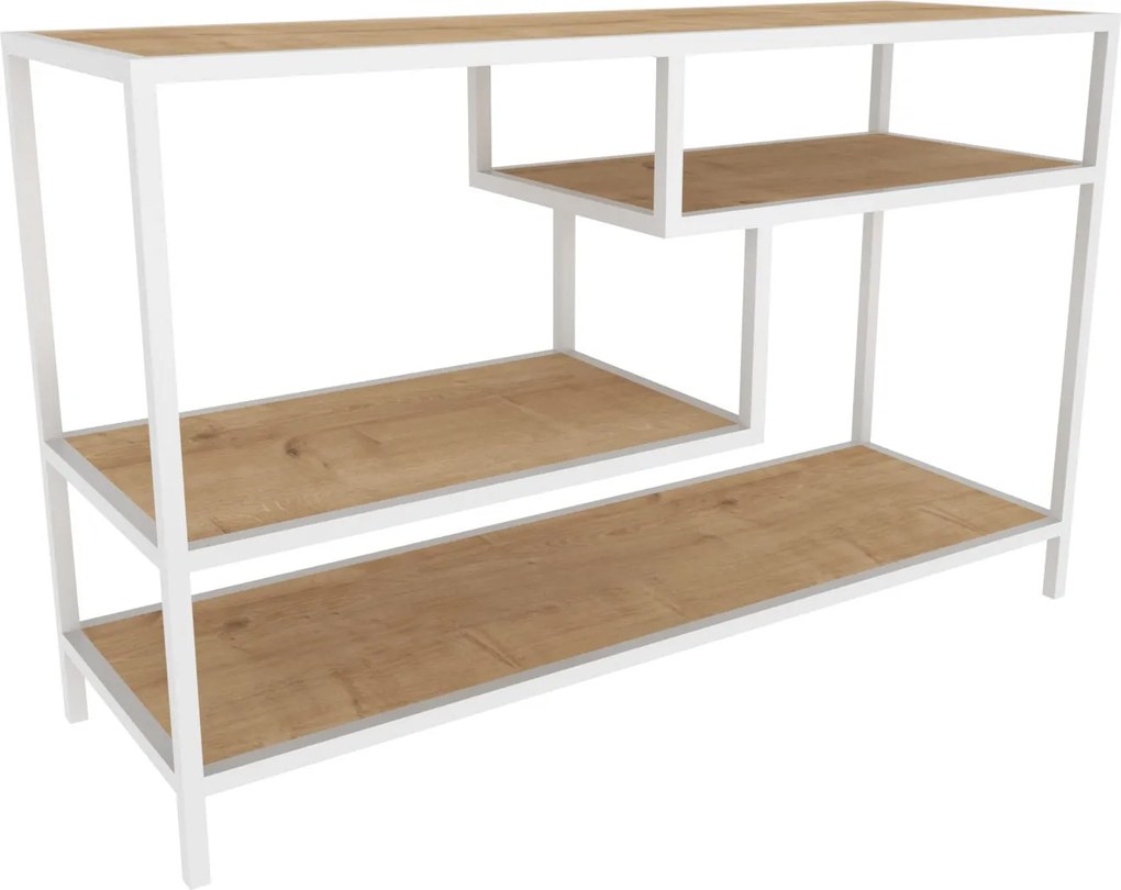 Móvel de TV Robbins – Branco Carvalho – 120x39x75 cm