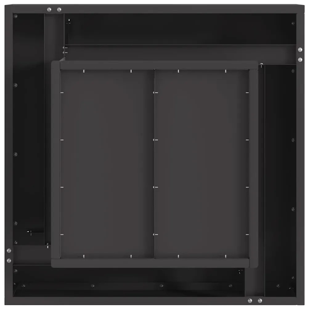 Fogueira Quadrada Preta 60x60x30 cm Aço