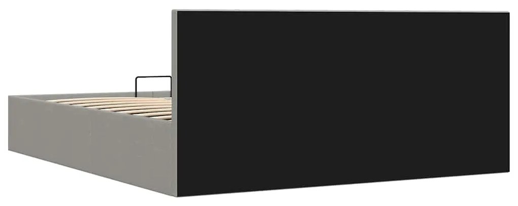 Estrutura de cama hidráulica 180x200 cm tecido cinzento-claro