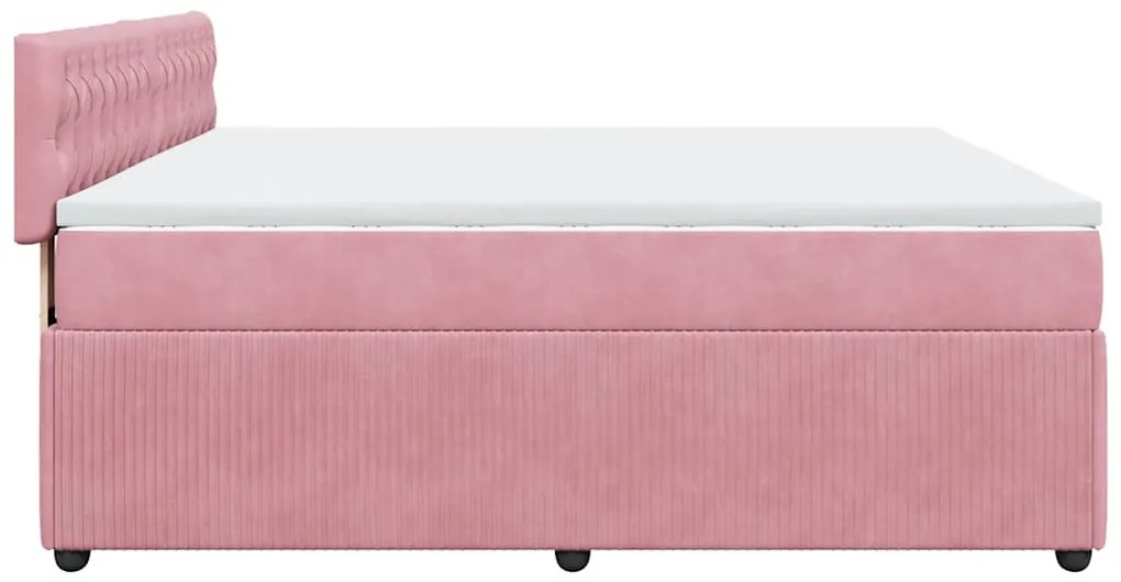 Cama com molas/colchão 180x200 cm veludo rosa