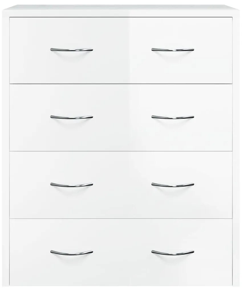 Aparador com 4 gavetas 60x30,5x71 cm branco brilhante