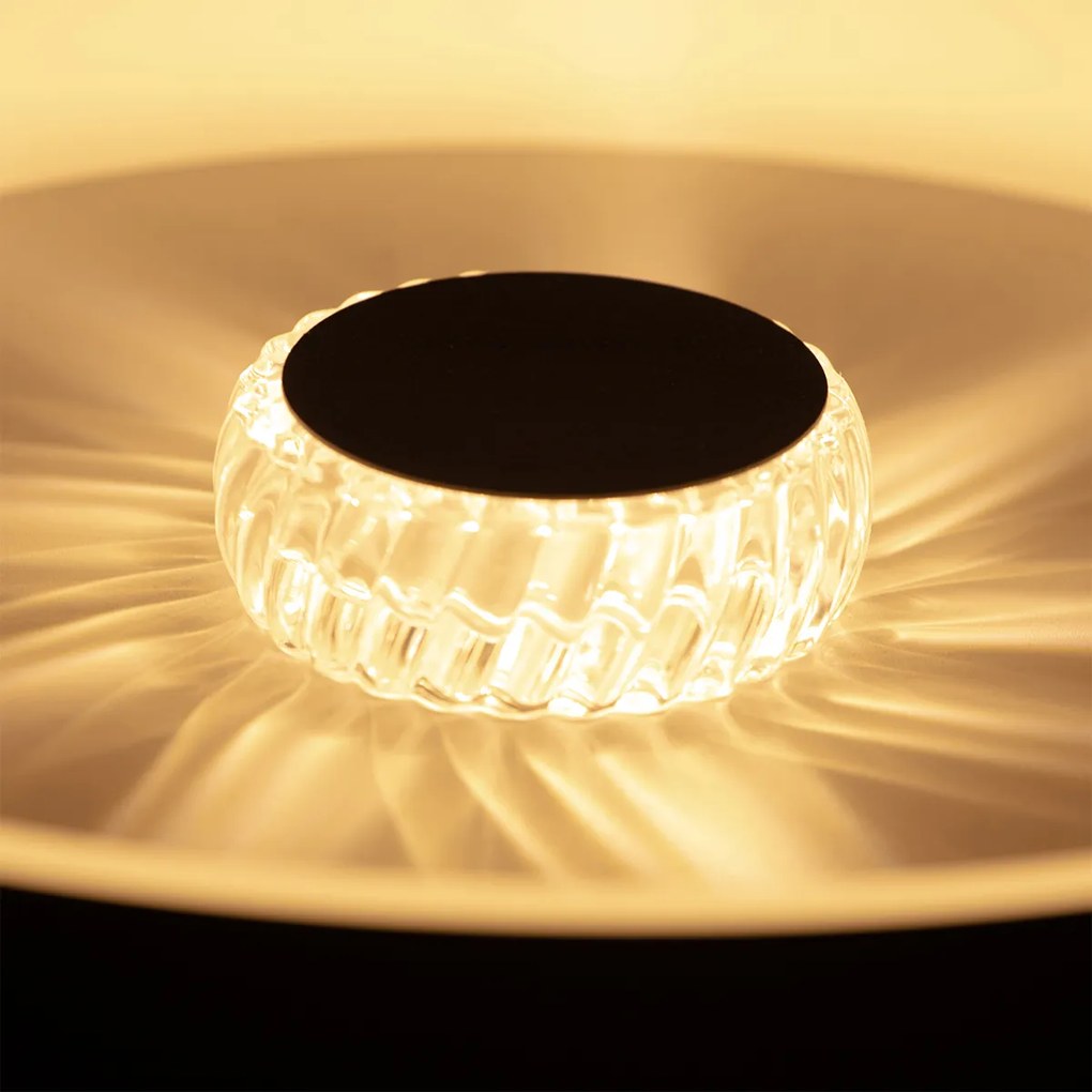 Candeeiro de teto preto com LED e comando remoto - Ghislaine Moderno