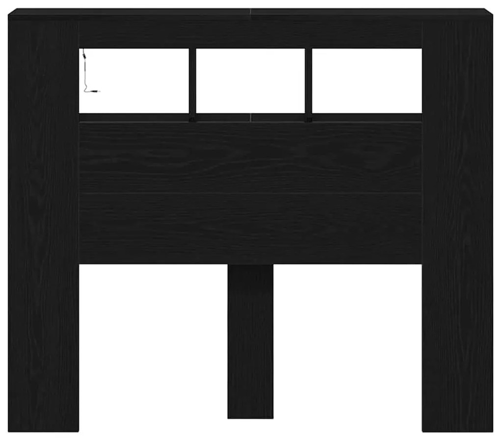 Cabeceira Armazenagem vidaXL com Luzes LED Carvalho Preto 120x18,5x103