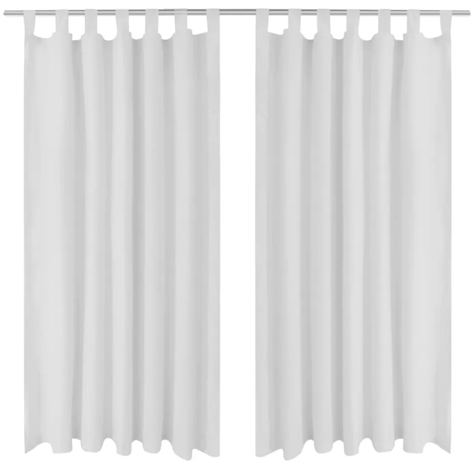 Cortinas de cetim com laços, 2 pcs, branco 140 x 225 cm